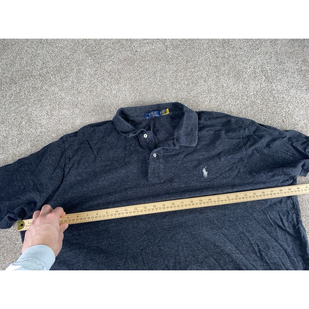 Polo Ralph Lauren Gray Polo Shirt Mens 3XB Silver Pony Cotton Preppy Golf Casual - Picture 6 of 9
